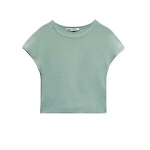 Zara Light Green Casual Top